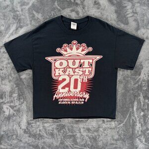 Outkast 20th Anniversary Tour Tee Cropped Shirt Womens L ATL 2014 Rare Hip Hop